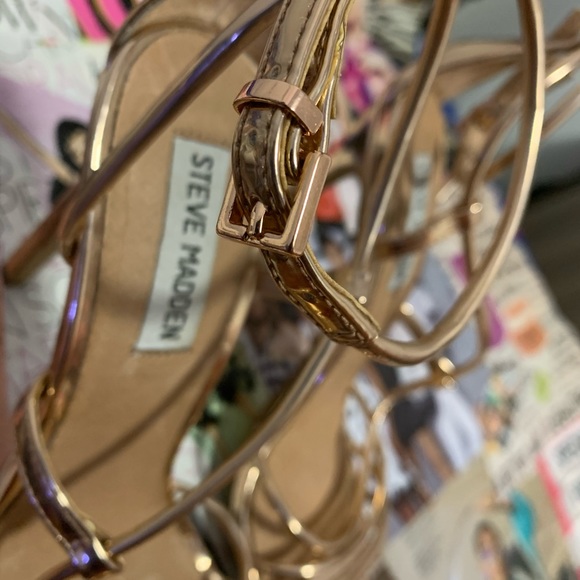 Strappy Steve Madden Rose Gold Heels - Picture 2 of 7